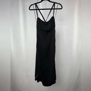 NWT Abercrombie‎ & Fitch Criss Cross Back Midi Dress in Black Size Large thumbnail 3