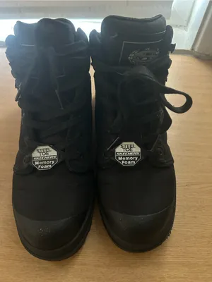 Skechers Black Women's Steel Toe Lace-Up Memory Foam Work Boots thumbnail 1