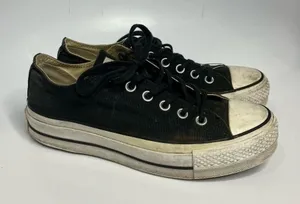 Converse black‎ canvas platform sneakers size 7 thumbnail 1