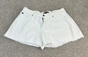 Dear John White Denim Shorts Womens Size 30 Frayed Hem‎ Casual Summer Festival thumbnail 1
