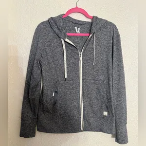 Vuori Women's Charcoal Zip-Up Hoodie grey color size small thumbnail 2