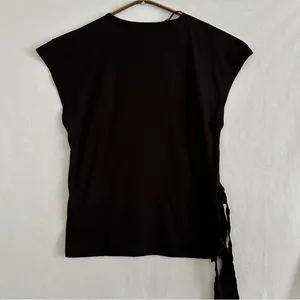 NWT Zara Women’s T-shirts Floral Sequins Black Sleeveless Size S thumbnail 7