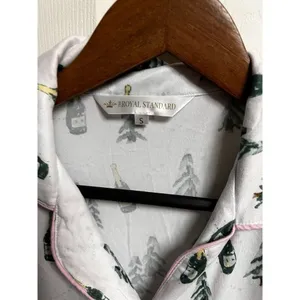 The Royal Standard Champagne Christmas‎ Tree Sleep Shirt Nightgown Small White thumbnail 7