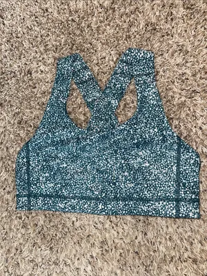 Lululemon All Sport Bra Pebble Print Parfait Pink Alberta Lake Size 8 thumbnail 3