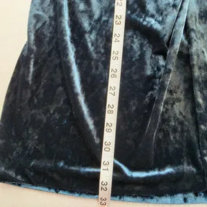 Zara NWT Festive Season Teal Crushed Velvet Twist Front Halter Mini Dress Large thumbnail 10