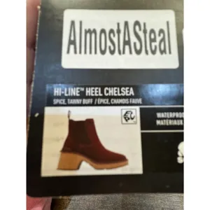 SOREL Womens Maroon Back Pull-Tab 1" Platform Hi-line Block Heel Chelsea Boot thumbnail 7