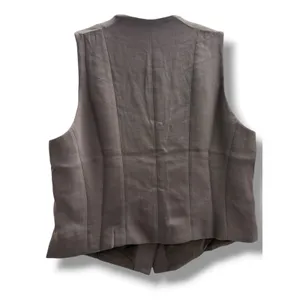 SPANX Carefree Crepe Vest Smoke Gray Womens Medium Tailored‎ Sleeveless Blazer thumbnail 4