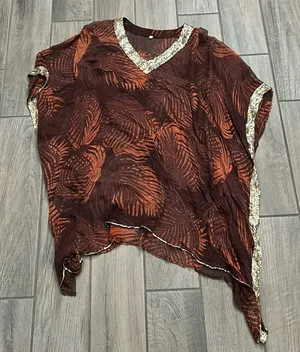 Sequin trim swim cover up Brown Size L thumbnail 1