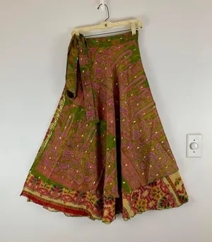 Reversible Maxi Wrap Skirt BINS905 Multiple thumbnail 1