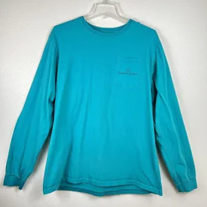 Laura James Large Long Sleeve Turquoise Graphic Tee Southern Comforts Football thumbnail 3