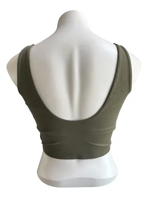RAYN Crop Tank Top Medium Green NWT thumbnail 2