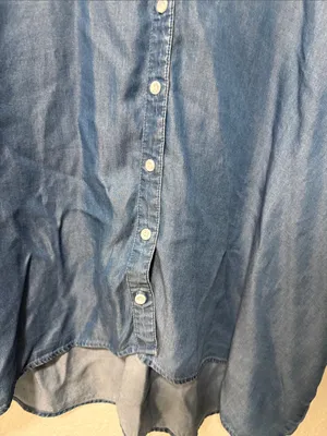 TERRA & SKY 100% Lyocell Blue Short-Sleeve Button-Up Chambray Shirt Size 1X thumbnail 8