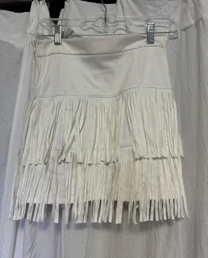 White Fringe Mini Skirt thumbnail 4