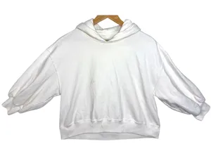 Abercrombie & Fitch Soft AF White Fleece Knit Long Sleeve Cropped Hoodie Size S thumbnail 1