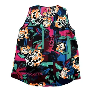 Rachel Zoe Abstract Floral Tank Top Blouse in Multi, Size L​​​ thumbnail 1