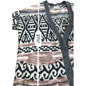 Lucky Brand Women's Southwest Aztec Cardigan Sweater Size Large Oversized boho thumbnail 9