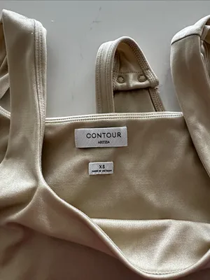 Aritzia Contour Satin Tank Bodysuit‎ light gold size XS thumbnail 2