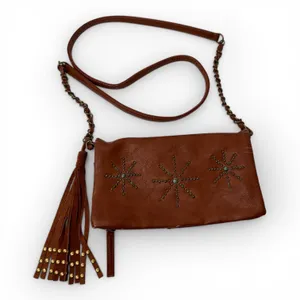Shyanne Bohemian Western Style Crossbody Bag Leather Grommet Design Tassel thumbnail 1