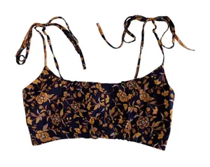 Princess Polly Crop Top‎ 6 Brown Floral Y2K Streetwear Summer Festival Trendy thumbnail 1