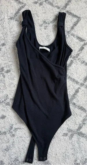 Abercrombie & Fitch Black Ribbed Tank Bodysuit thumbnail 1