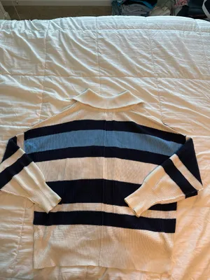 Aerie Oversized Striped Quarter Zip thumbnail 4