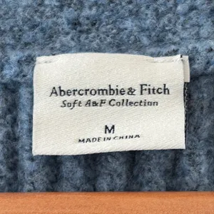 New Abercrombie & Fitch Chunky Knit Soft A&F Wool Blend Oversized Blue Size M thumbnail 4