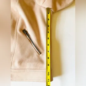 Philosophy Suede Light Pink Moto Jacket Women’s Sz‎ Small thumbnail 7