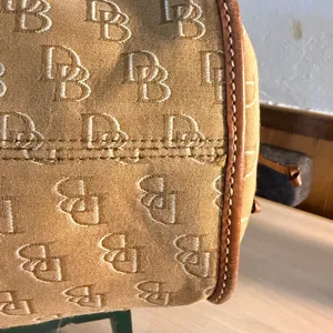 Dooney & Bourke DB Signature Tan Weekender Canvas Tote with Leather Trim thumbnail 12