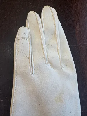 Vintage faux Leather Long White Gloves Japan thumbnail 4