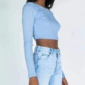 Princess Polly Skylar Long Sleeve Top in Blue Size 4 New with tag thumbnail 3