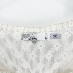 prAna Winnie Lace Embroidered V-Neck Boho Top‎ Women's Size M White Boho thumbnail 6