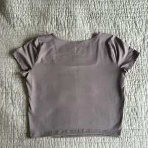 Hollister Mauve Tan Fitted Crop T-Shirt thumbnail 3