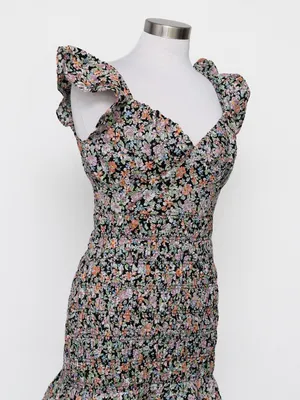 Free the Roses - Floral Smocked Mini Dress‎ thumbnail 5