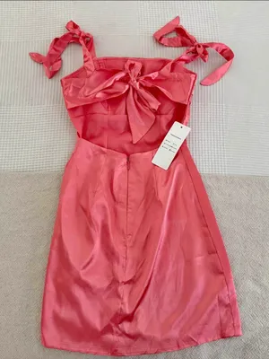Coral silk mini dress Pink Size 0 thumbnail 2
