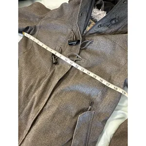 Cabela's Women's Sz:S Sherpa Lined Grey Hooded Parka Jacket Full Zip Horn Toggle thumbnail 6
