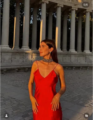 Zara nwt red maxi dress fitted bodycon satin effect party evening holiday gown thumbnail 5