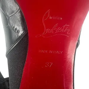 Christian Louboutin Croc Embossed Chelsea Boot 70 Calf Leather in‎ Black Size 37 thumbnail 14