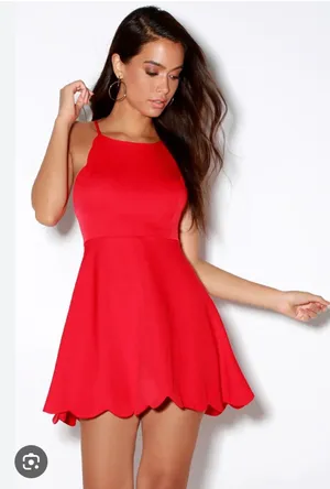 Lulus Red Mini Scalloped Dress thumbnail 1