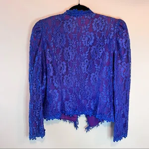 Vintage 80s Size 13/14 Cachet by Bari Protas Lace Embellished Victorian Jacket thumbnail 6