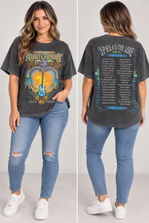 Kenny Chesney Spread The Love 2016 Tour Mineral Wash Graphic Concert T-Shirt thumbnail 2
