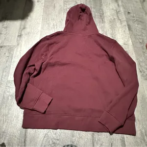 Maroon Burgundy Red Hoodie Pockets Women’s Pull Over drawstring basic amazon XL thumbnail 3