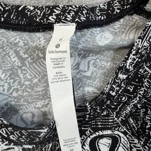 Lululemon Women's 6 Rise and Run Long Sleeve Top Tear it Up Alpine White Black thumbnail 5