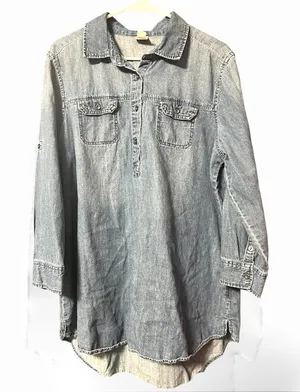 Canyon River Blues Lightweight Denim Button Down Dress XL thumbnail 1