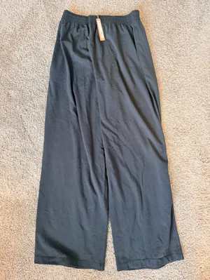 Skims cotton jersey wide leg pants woman's size small relaxed fit in soot NWT thumbnail 7