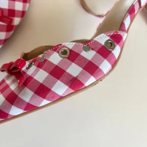 Wild Fable Lysandra Gingham Eyelet Kitten Heels Women's 7.5 Red & White NWT thumbnail 2