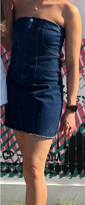 Super down Jean Mini Dress thumbnail 1