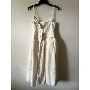 Oh Polly Floral Appliqué Midi Dress in Ivory Size 6 New thumbnail 6