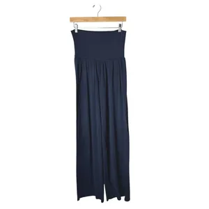 Quince French Terry Modal Wide Leg Pants Women Medium Navy Lounge Athleisure thumbnail 2