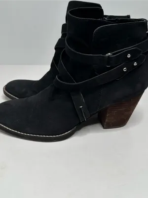 Sam Edelman Merton Black Suede Leather Ankle Booties Size 9 thumbnail 4