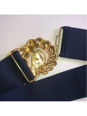 Day Lor Vintage Gold and Dark Blue Decorative Elastic Waist Belt thumbnail 6